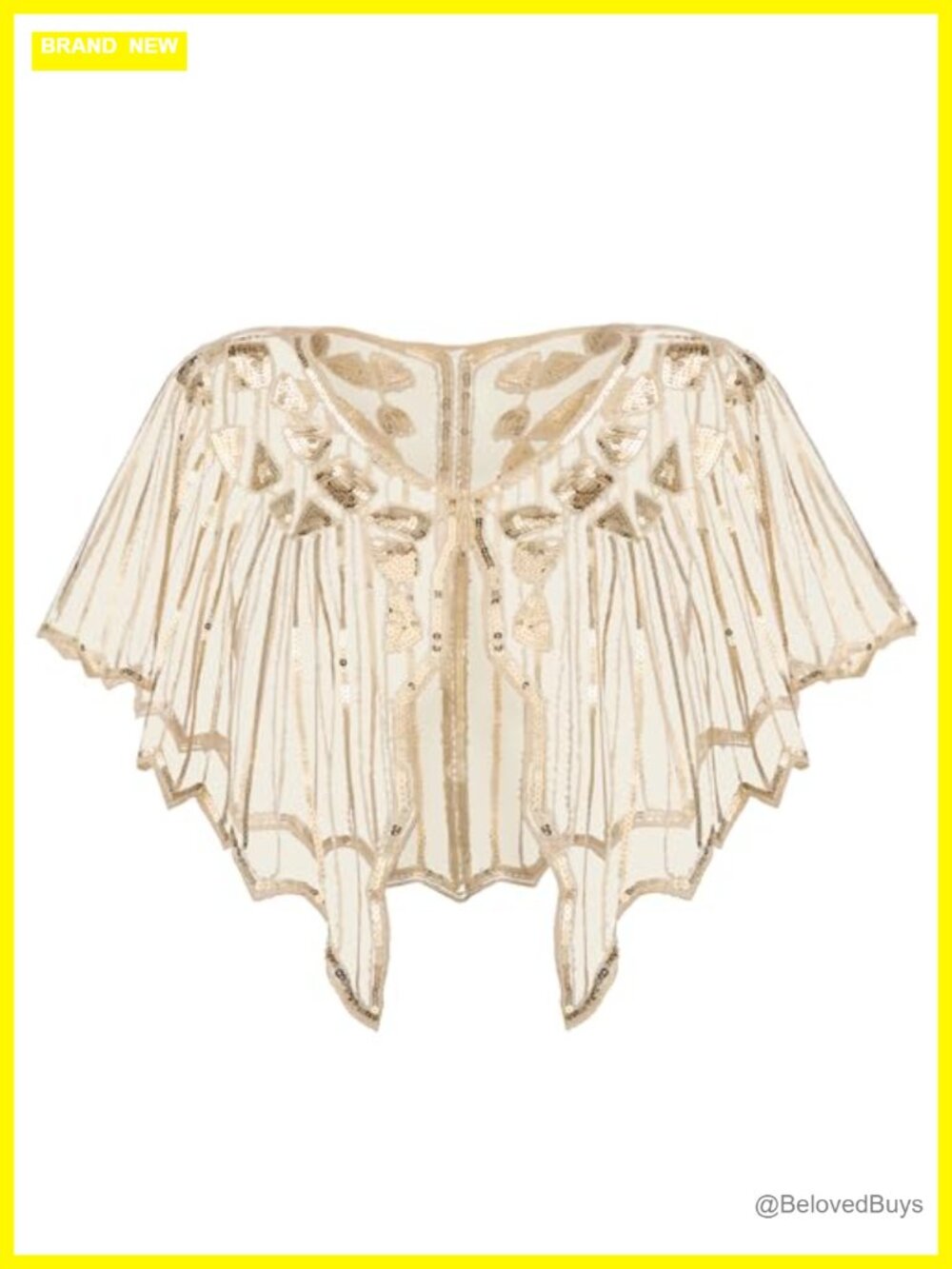 1920s Shawl Wrap Sequin Beaded Flapper Evening Formal Party